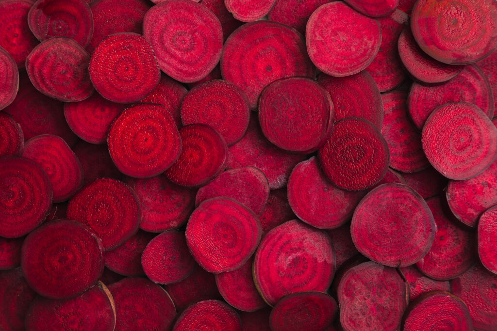Sliced beet roots